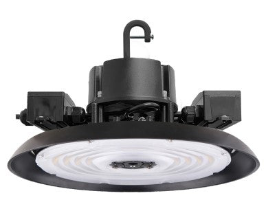 EnvisionLED LED-RHB3-3P150-CTRI-BL-6’ LED Round UFO High Bay 3CCT & 3 Power Selectable w/ 6' Whip Black Finish