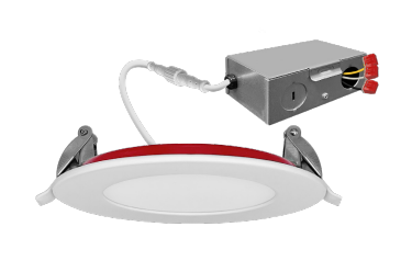 EnvisionLED LED-SL-PNL-6R-15W-5CCT-FR-WH 6" Fire Rated External J-Box Round Downlight, Multi-Color Temperature, White Finish