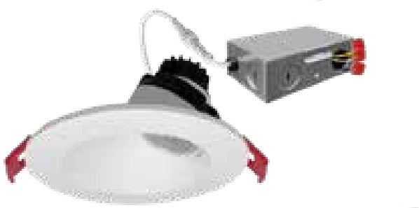 EnvisionLED LED-SL-SLP-ADJ-4R-8W-5CCT-WH LED 4 Inches Regressed Gimbal Adjustable Sloped Ceiling J - Box Watt 8W, lumens 600lm ,Color Temperature 5000K White Finish