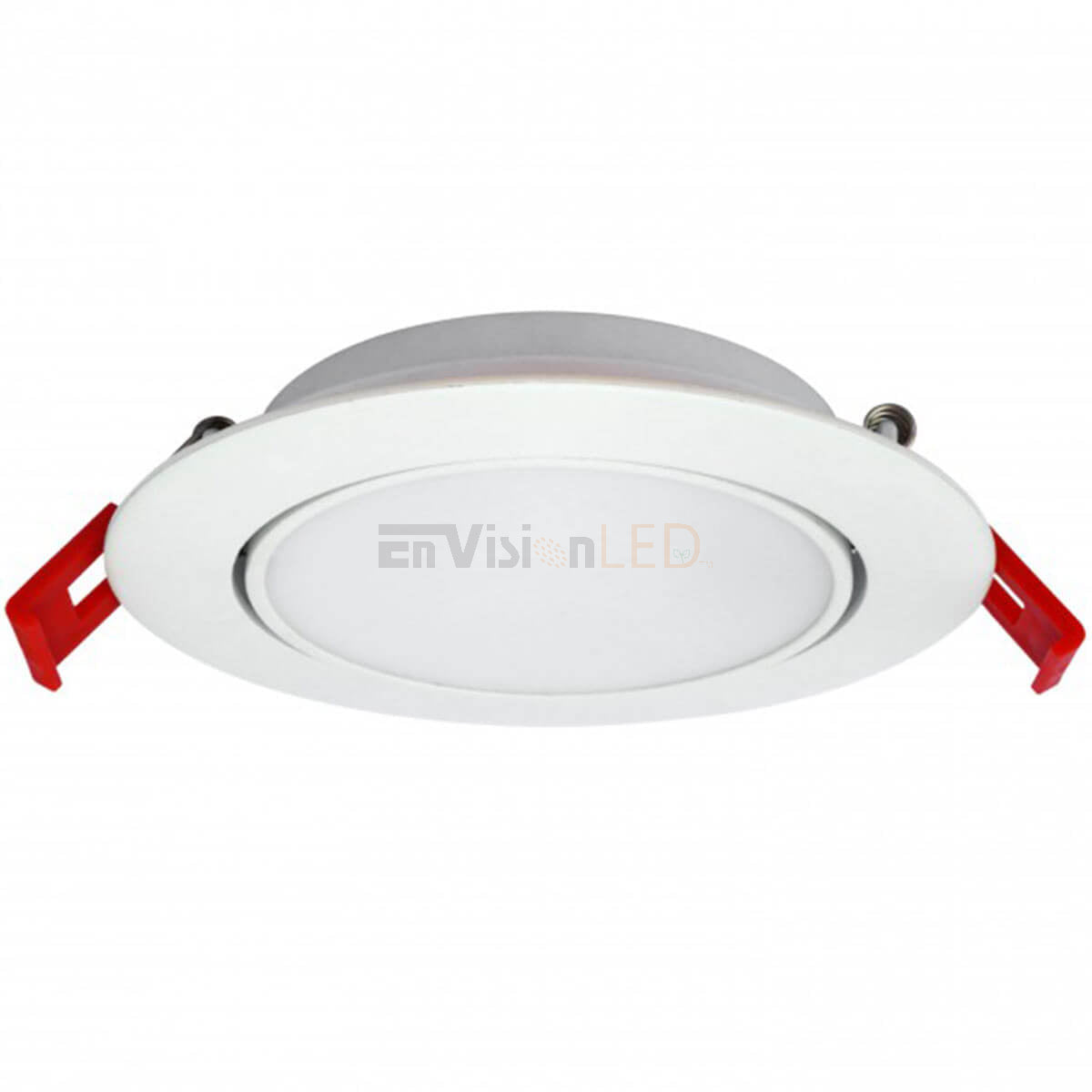 EnvisionLED LED-SL-TLT-6R-12W-5CCT-WH LED 6 Inch 12W J-Box SnapTrim Round Panel Tilt Downlight 5CCT Selectable White Finish