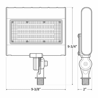 Westgate Lighting LFX-MD-15-50W-MCTP-KN-BK, X-Gen Flood-Area Light Medium Housing Adjustable 15W-50W 3000K/4000K/5000K 120-277V 0-10V Dimming Knuckle Black