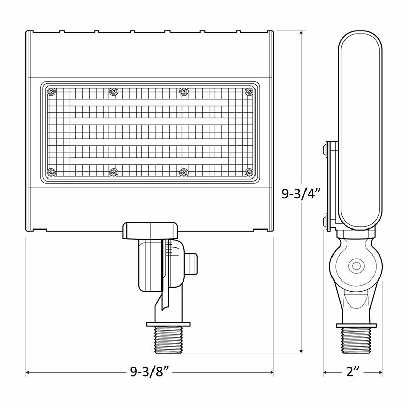 Westgate Lighting LFX-MD-15-50W-MCTP-KN-SV, X-Gen Flood-Area Light Medium Housing Adjustable 15W-50W 3000K/4000K/5000K 120-277V 0-10V Dimming Knuckle Silver