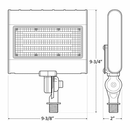 Westgate Lighting LFX-MD-15-50W-MCTP-KN-SV, X-Gen Flood-Area Light Medium Housing Adjustable 15W-50W 3000K/4000K/5000K 120-277V 0-10V Dimming Knuckle Silver