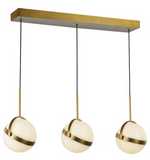 Alora Lighting LP301003BG Globo 31 Inches Linear Multi LED Pendant Ceiling Light, Brushed Gold Finish