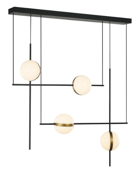 Alora Lighting LP302004MBBG Tagliato 40 Inches Mix Linear Multi LED Pendant Ceiling Light, Matte Black Finish