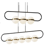 Alora Lighting LP302005MBBG Tagliato 43 Inches Linear Multi LED Pendant Ceiling Light, Matte Black Finish