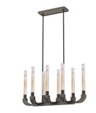 Alora Lighting LP316008UBCR LED Flute 8 Light 19 inch Pendant Ceiling Light in Urban Bronze Clear Ribbed Finish