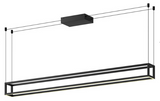 Kuzco Lighting LP45560-BK Plaza 60" Linear Pendant LED Ceiling Light, Black Finish