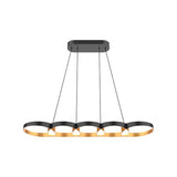 Kuzco Lighting LP90838-BK/GD LED Maestro 38 Inch Linear Pendant Ceiling Light Black/Gold Finish