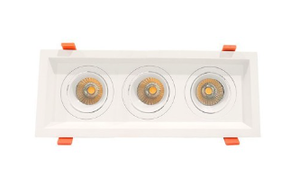 Westgate Lighting LRD-10W-40K-WTM3-WH LED Recessed Light With 3 Slot White Trim, Lumens 2100 lm, Color Temperature 4000K, White Finish