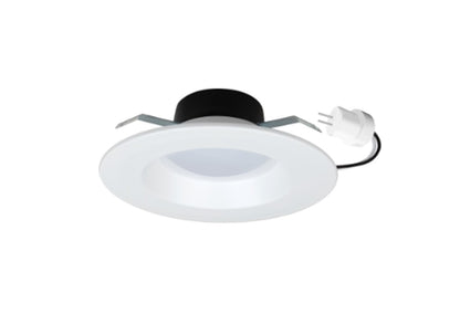 LED 4 Inch Round Smooth Bi-Pin Low Voltage Trim White Finish 2700K