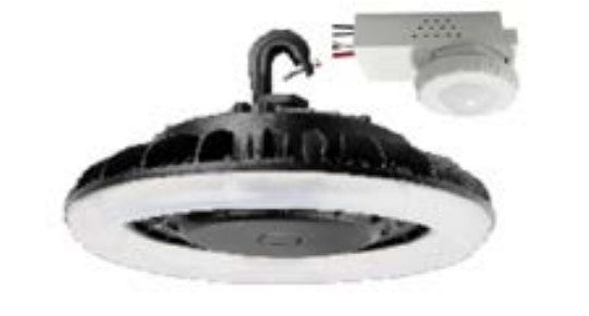 196W LED UFO High Bay Light Black Body Finished with Motion Sensor