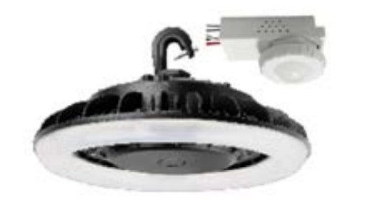 67W LED UFO Highbay Black Body Finish With Motion Sensor 5000K
