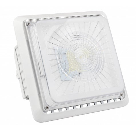 55W LED Garage Parking Canopy Light 5000K White Finish