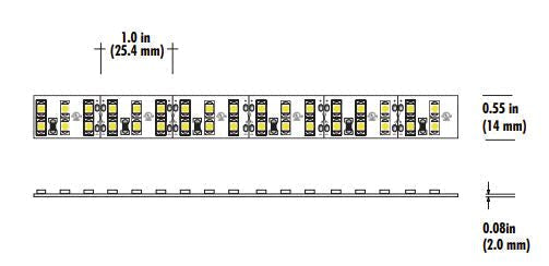 Core Lighting LSM60-30K-16FT-24V-HR95 6.0W Flexible Indoor LED Strip LSM60 Model Length 16 ft. 3000K Color Temperature