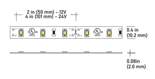 Core Lighting LSM15-27K-100FT-12V-HC90S 1.5W Indoor Flexible LED Strip Color Temperature 2700K length 100FT Voltage 12V