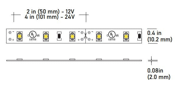 Core Lighting LSM15-50K-100FT-24V-HC90 1.5W Indoor Flexible LED Strip 5000K 100FT 24V