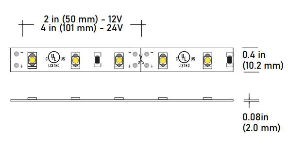 Core Lighting LSM15-50K-16FT-12V-HR95 1.5W Indoor Flexible LED Strip 5000K 16FT 12V