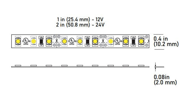 Core Lighting LSM30-22K-16FT-24V-HC90 3.0W Indoor Flexible LED Strip Color Temperature 2200K Length 16FT Voltage 24V