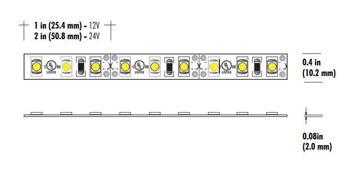 Core Lighting LSM30-24K-PF-24V 3.0W Indoor Flexible LED Strip Color Temperature 2400K Voltage 24V