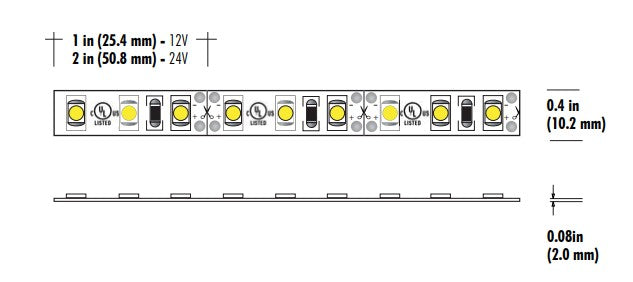 Core Lighting LSM30-35K-100FT-12V-HC90 3.0W Indoor Flexible LED Strip Color Temperature 3500K length 100FT Voltage 12V