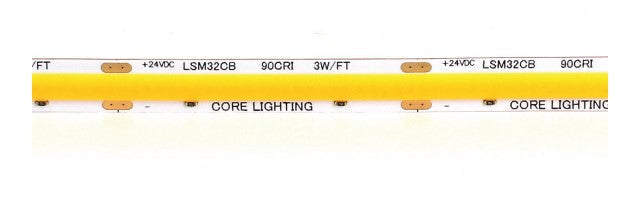 Core Lighting LSM32CB-40K-100FT-24V 3.2W Indoor COB Linear LED Strip Color Temperature 4000K  length 100FT  Voltage 24V