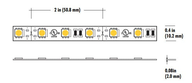 Core Lighting LSM45-40K-16FT-24V 4.4W Indoor Flexible LED Strip Color Temperature 4000K length 16FT  Voltage 24V