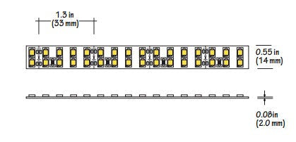 Core Lighting LSM70HF-27K-16FT-24V 6.6W Indoor Flexible LED Strip LSM70HF Model, 2700K Color Temperature, 16Ft Length, Voltage 24V DC