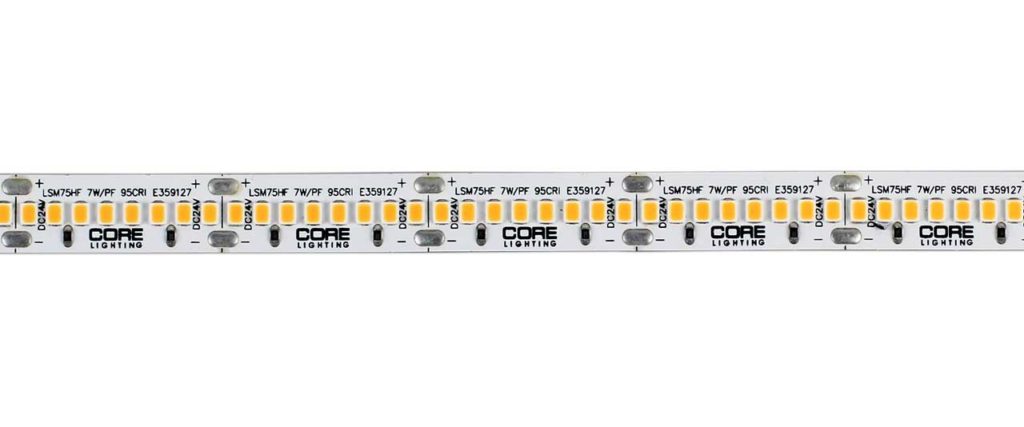 Core Lighting LSM75HF-50K-100FT-24V 7W High-Output Indoor Flexible LED Strip, LSM75HF Model, 5000K Color Temperature, 100Ft Length, 24V Voltage