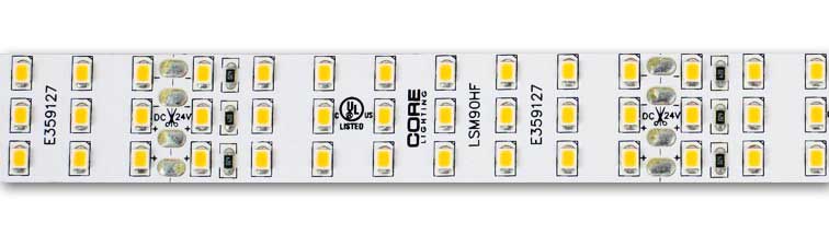 Core Lighting LSM90HF-35K-100FT-24V 7.9W High-Output Indoor Flexible LED Strip, LSM90HF Model, 3500K Color Temperature, 100Ft Length, 24V Voltage