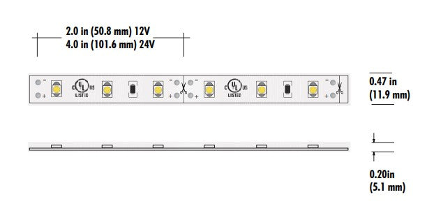 Core Lighting LSMW15-25K-16FT-12V-HC90 1.5W Outdoor Flexible LED Strip, LSMW15 Model, 2500K Color Temperature, 16FT length , 12V Voltage