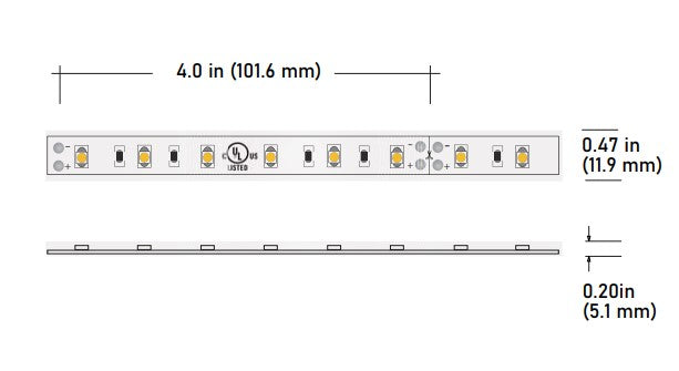 Core Lighting LSMW25-30K-PF-24V 2.2W Outdoor Flexible LED Strip, LSMW25 Model, 3000K Color Temperature, PF Per Feet , 24V Voltage