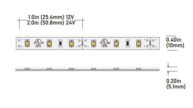 Core Lighting LSMW30-60K-16FT-24V 3.0W Outdoor Flexible LED Strip, LSMW30 Model, 6000K Color Temperature, 16FT length, 24V Voltage