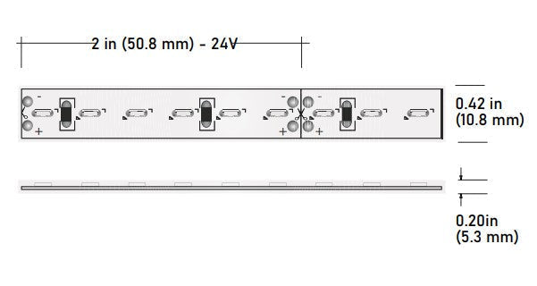 Core Lighting LSMW30SE-26K-PF-24V 3.0W Outdoor Side-Emiting Flexible LED Strip, LSMW30SE Model, 2600K Color Temperature, PF Per Feet, 24V Voltage
