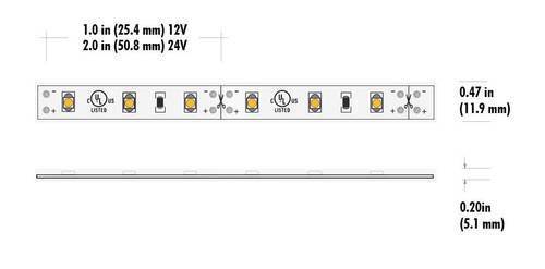 Core Lighting LSMW30-AM-PF-12V LED Amber Flux 1-ft Outdoor Tape Light Section - 3.0W/FT, 12V