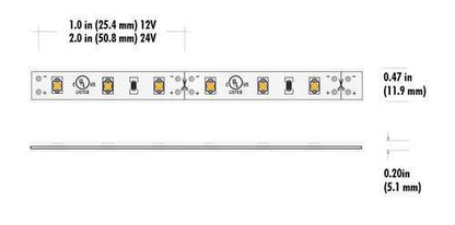 Core Lighting LSMW30-OR-PF-24V LED Orange Flux 1-ft Outdoor Tape Light Section - 3.0W/FT, 24V
