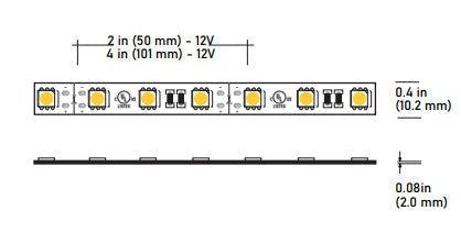 Core Lighting LSP50-50K-100FT-12V-BN90 4.4W Indoor Rated Flexible LED Strip LSP50 Model, 5000K Color Temperature, Length 100Ft