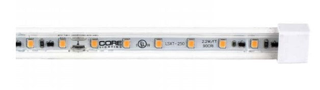 Core Lighting LSXT-250-30K-100FT-24V 2.2W Long Run Outdoor Flexible LED Strip, 3000K Color Temperature, 100FT Length. 24V Voltage