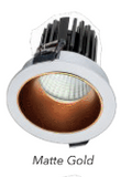 Westgate LRD-7W-30K-3WTR-MG 3 Inch LED Architectural Winged Recessed Light Open Trim Matte Gold Finish