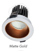 Westgate LRD-10W-35K-3WTR-MG 3 Inch LED Architectural Winged Recessed Light Open Trim Matte Gold Finish