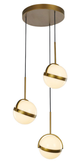 Alora Lighting MP301003BG Globo 16 Inches Linear Multi LED Pendant Ceiling Light, Brushed Gold Finish