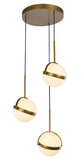 Alora Lighting MP301003BG Globo 16 Inches Linear Multi LED Pendant Ceiling Light, Brushed Gold Finish