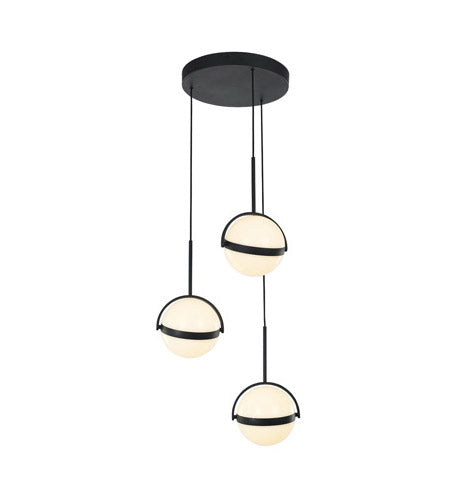 Alora Lighting MP301003MB Globo LED 16 inch Black Multi Light Pendant Ceiling Light