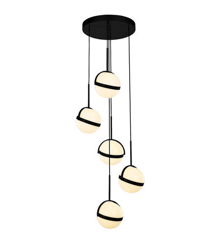 Alora Lighting MP301005MB Globo LED 17 inch Black Multi Light Pendant Ceiling Light