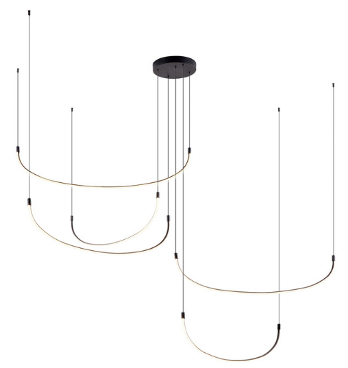 Kuzco Lighting MP89590-BK 90 inch Talis Linear Multi LED Pendant Light, Black Finish