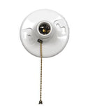 Westgate MS507CW-UL E26 Bakelite Keyless Lamp Holder With Pull Chain 2 Terminal Screws 660W/250V Rating White