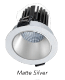 Westgate LRD-10W-27K-3WTR-HZ 3 Inch LED Architectural Winged Recessed Light Open Trim Matte Silver Finish