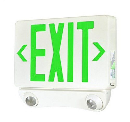 NORA Lighting NEX-730-LED/RB Dual Fixture LED Exit & LED Emergency Combo Red Letters / Black Housing
