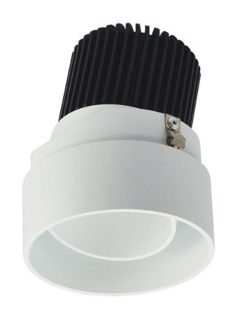 Nora Lighting NIO-2RTLA27QMPW 2 Inch Iolite LED Round Trimless Adjustable, 10-Degree Optic, 850lm / 12W, 2700K, Matte Powder White Adjustable / Matte Powder White Reflector