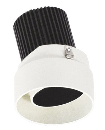 Nora Lighting NIO-2RTLA35QBW 2 Inch Iolite LED Round Trimless Adjustable, 10-Degree Optic, 850lm / 12W, 3500K, Black Adjustable / White Reflector